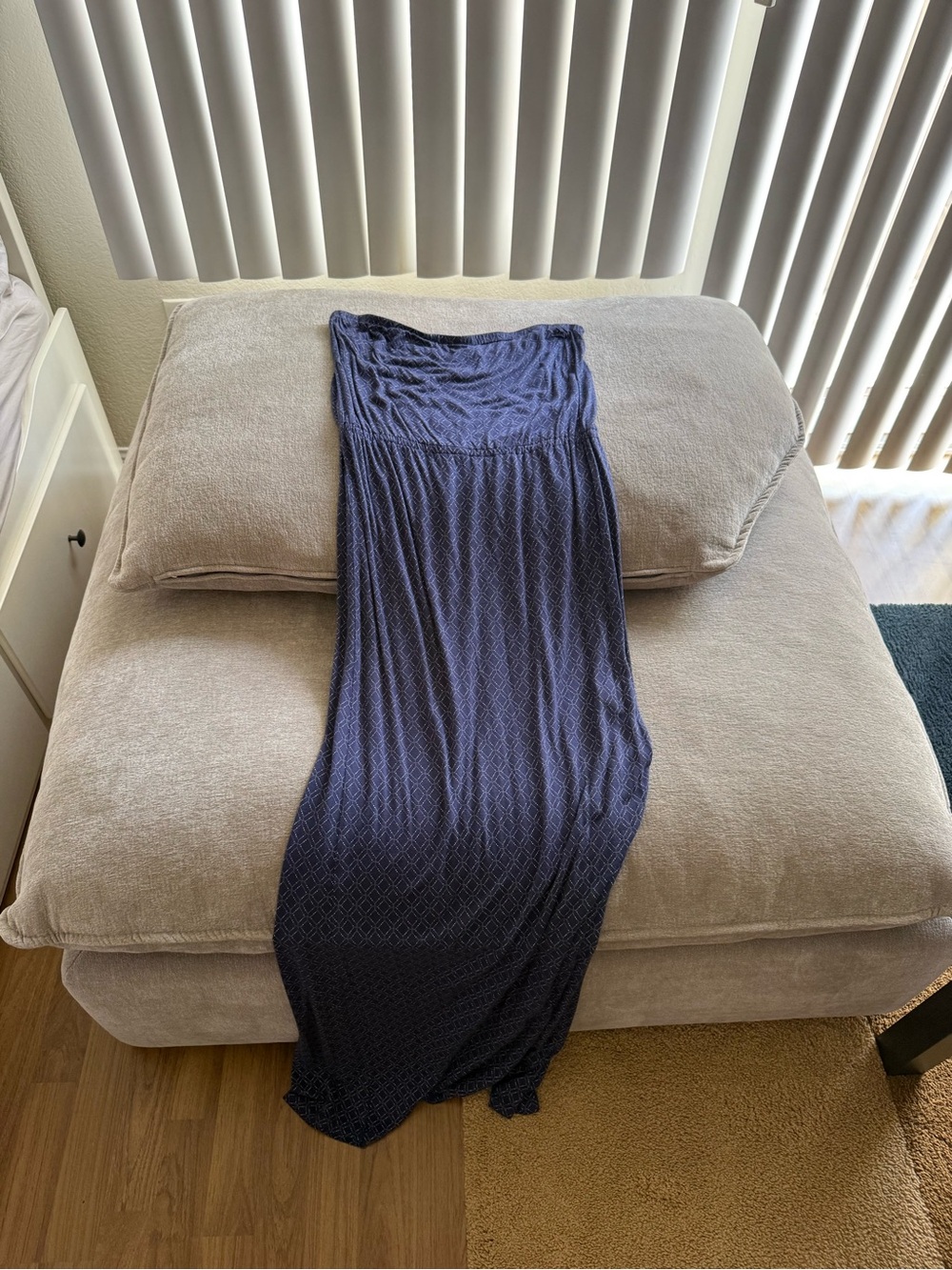 Joie Navy Patterned Strapless Maxi Dress